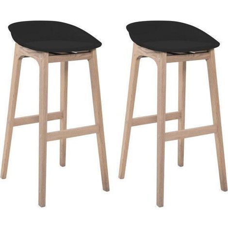 Satz von 65 cm RIVA Barhockern aus Holz