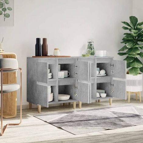 Meuble Buffet de Cuisine 2 Pièces, Placard de Rangement en Bois d'Ingénierie Gris Béton, 60x35x70 cm, Armoire de Stockage Moderne pour Salon et Salle à Manger (1/5)