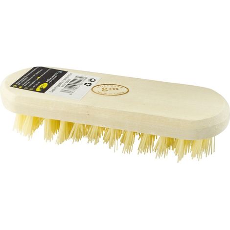 Cepillo Buque 4x9 de Madera Natural con Cerdas Gruesas de Fibra Vegetal y Resistente al Calor, LOGUI