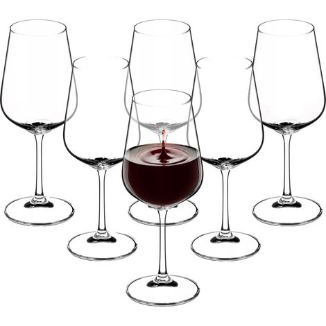 Verre à vin rouge, capacité de 450 ml, design moderne, structure légère, certification alimentaire, idéal pour les variétés de vin rouge (1/5)