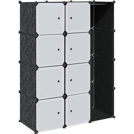 Maison Exclusive - Armadio Modulare con 9 Scomparti 109x36,5x143 cm Nero e Bianco