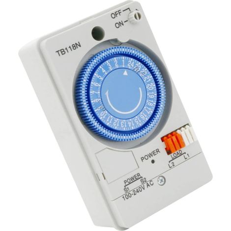 Minuterie Mécanique TB118N 24H Programmable Interrupteur Horaire Automatique 100-240V Économie Énergie 13x8cm (1/5)