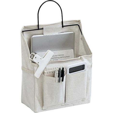 Sac de angement Suspendu,Vide Poche Mual,Oganisateu Mual Tissu,Poche de Lit A Suspende,Panie de Lit Chevet Suspendu,Sac de Chevet,Oganisateu Pote Pliable pou Cuisine, Chambe