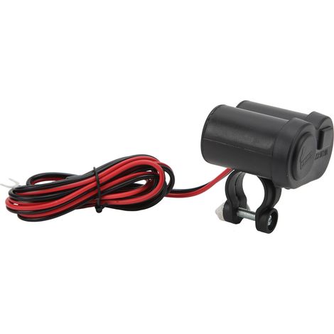Chargeur téléphone guidon moto, prise allume-cigare USB unique LED bleue étanche pour appareils électroniques (1/5)