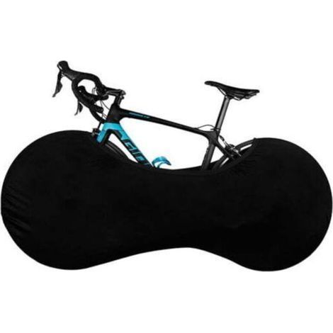 Housse de vélo anti-poussière, protection de chaîne élastique pour roue de vélo/ noire (1/5)