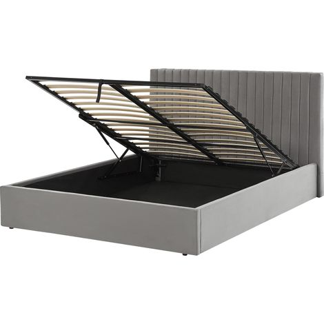 Ottoman Bed Velvet VION 160 x 200 cm (EU King Size) Grey (1/5)