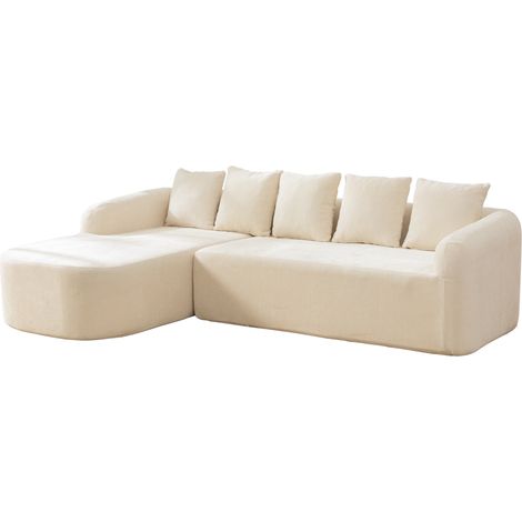 Canapé modulaire en tissu chenille beige avec mousse haute élasticité 30D (1/5)