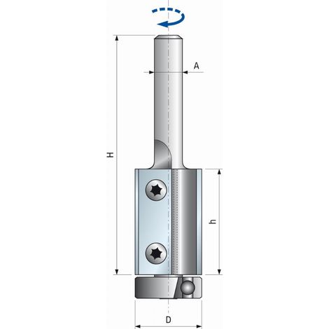 Fresa diritta con inserti intercambiabili e cuscinetto FREUD - Ø19 H30/90 Q8 Z2 - F03FA13925 -TG74MD CE3