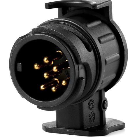 Adaptateur pour Prise d’Attelage de Remorque,Adaptateur de Remorque 13 Broches vers 7 Broches pour Voiture Remorque Attelage Caravane Noir (1/5)