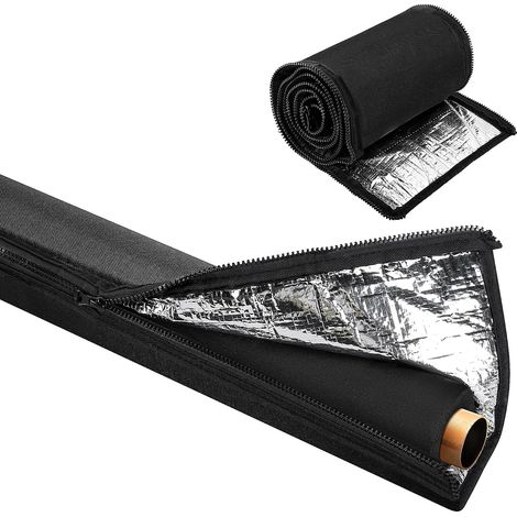 Funda aislante para tuberías de cobre con cremallera. Revestimiento aislante exterior para conductos de refrigerante de aire acondicionado (sistemas centrales y minisplit). (1/5)