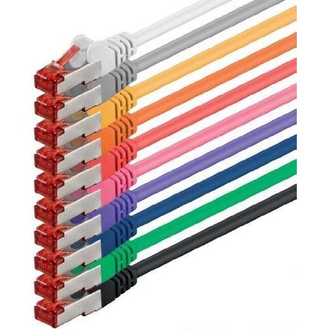 0,25 m - 10 couleurs - 10 pièces - Kit de câbles Ethernet Cat6 - Câble réseau RJ45 10-100 - 1000 Mbit/s, Câble LAN patch Cat6 S-F (1/4)