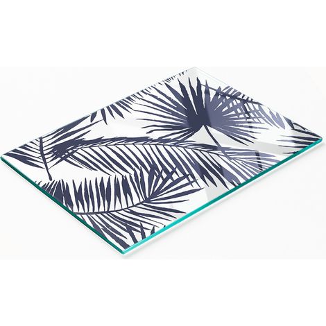 Planche à découper décorative en verre, motif feuilles de palmier, 80 x 52 cm (1/5)
