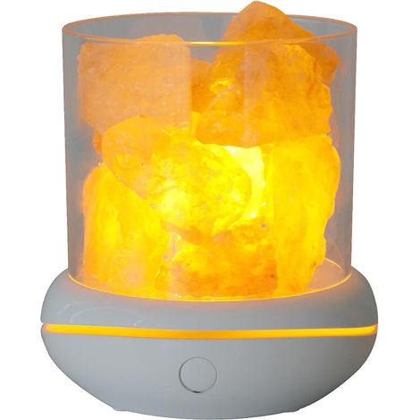 Himalaya-Salzstein-Nachtlicht mit Aromatherapie-Diffusor, Dimmerschalter und 7 LED-Farben