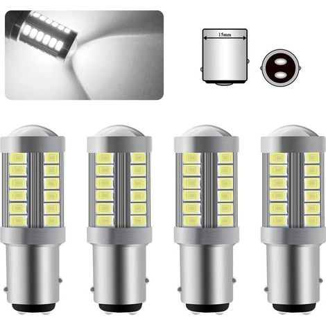 4 X 1157 BAY15D LED Ampoule Blanc Super Brillant 6000K 5630 33 SMD Canbus feu de Freinage Ampoule 12V (1/5)