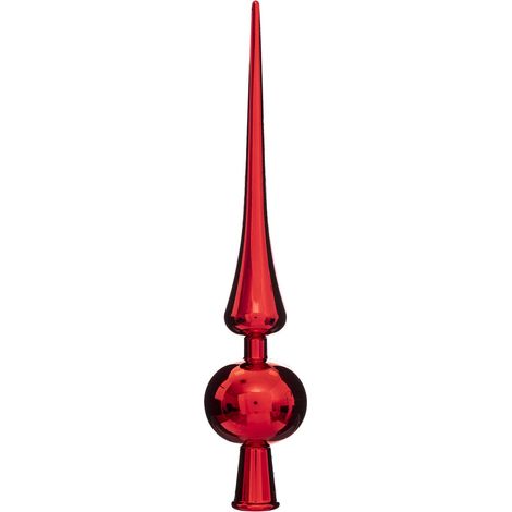 Déco Sapin de Noël Cimier Boule Rouge Brillant - Feeric Christmas
