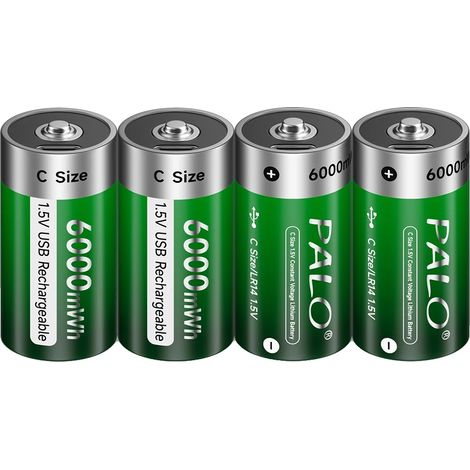 Wiederaufladbare Batterie, Typ-C USB-Ladung, umweltfreundliches Design, 4 Stück Batterie (1/2)