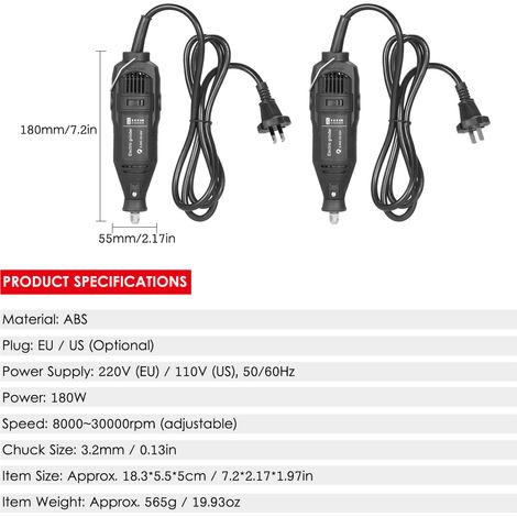 Afilador de cadena portátil para motosierra, herramienta eléctrica de afilado con cabezal de afilado y guía de ángulo. (1/2)