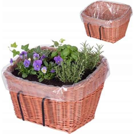 Balkon-Blumenkorb aus Weide, Naturkorb, 45 x 33 x 30 cm (1/5)