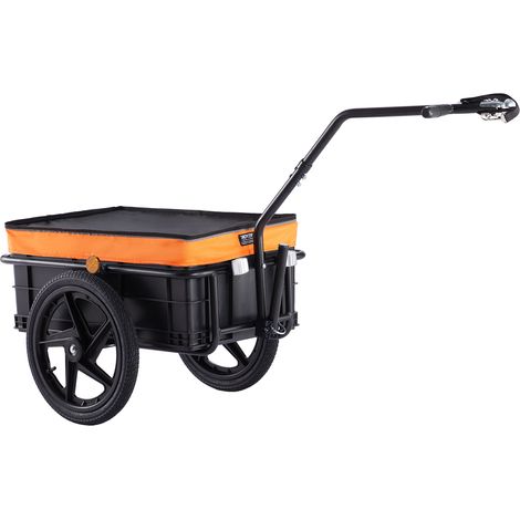 VEVOR Remorque de velo, capacite de charge de 40 kg, chariot de velo, rangement compact pliable avec attelage universel, housse etanche, roues de 406 mm, convient aux roues de velo de 640 mm a 711 mm