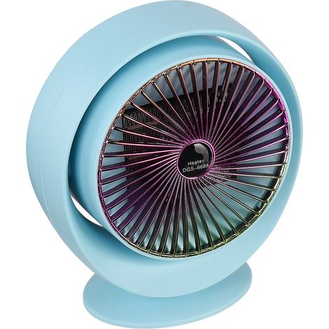 Radiateur soufflant céramique PTC 500W-800W compact pour bureau silencieux blanc bleu rose prise UK (1/5)