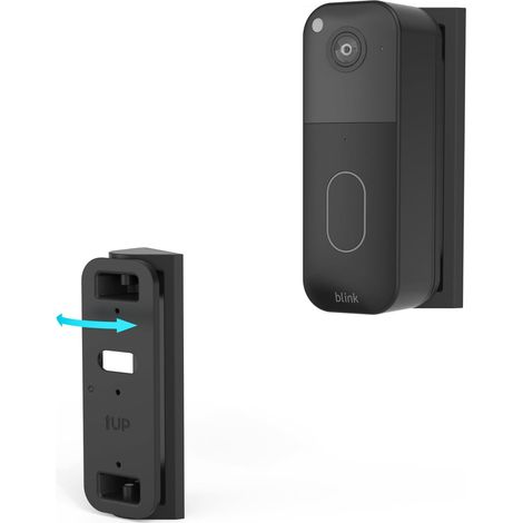 Support de sonnette de porte, angle réglable (0 à 45 degrés) pour sonnette vidéo 2K+ (batterie/filaire fixe), support d'angle réglable, noir (1/5)