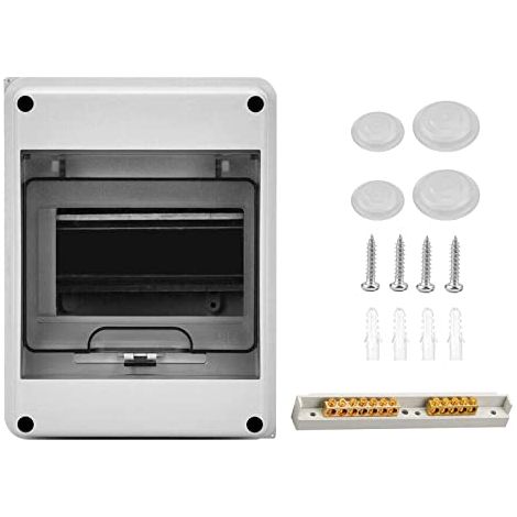 Boîte à fusibles en saillie - Petit répartiteur - 1 rangée de 5 modules - Répartiteur en saillie - IP65 - Étanche - Pour pièces humides - Pour jardin, bornes de charge ou espaces extérieurs (1/5)