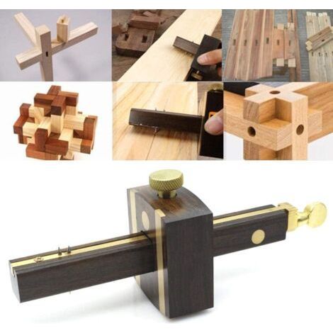 Trusquin À Mortaise - Outil À Bois Multifonctions Marquage Métrique À Vis Ébène Marqueur (1/5)