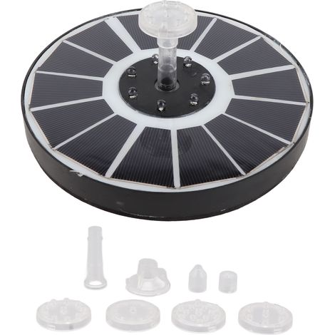 Ortviai Fontaine Solaire pour Bassin d'Oiseaux avec 8 Embouts, 3,5 W, 900 mAh, LED Colorées et Pompe Puissante