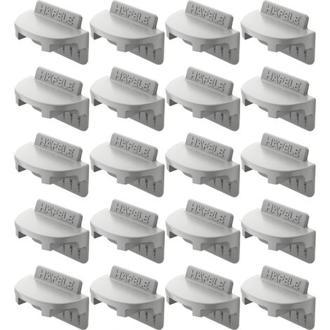 20 conectores de panel trasero para espesores ≥ 12 mm en plástico gris, sin herramientas, placa de retención para cajón, armario, fondo, unión. (1/2)