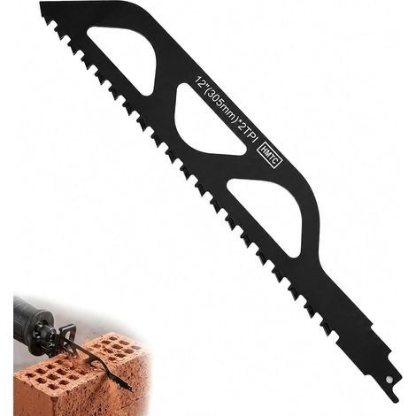 305mm Tungsten Carbide Reciprocating Saw Blade for Precision Cutting Stone Aerated Concrete Brick and Metal Compatible with Cordless Saws (1/5)