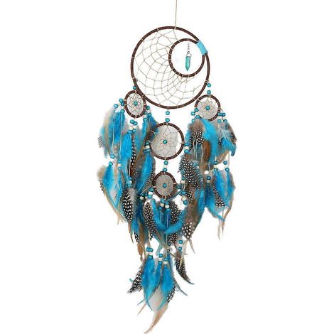 Voici une proposition de titre en français (190 caractères maximum) :
Attrape-rêves à plumes cinq anneaux, pendentif mural décoratif artisanal, ornement bohème pour décoration intérieure, porte-bonhe (1/4)