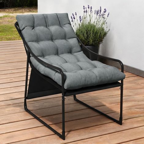 Salon de jardin grigio en acciaio Poliestere 62 x 110 x 88 cm (1/5)