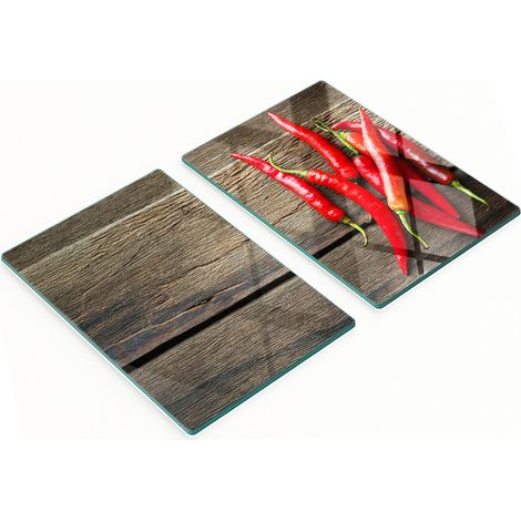 Tablas de cocina de vidrio templado con dibujos de chiles, 2x40x52 cm (1/5)