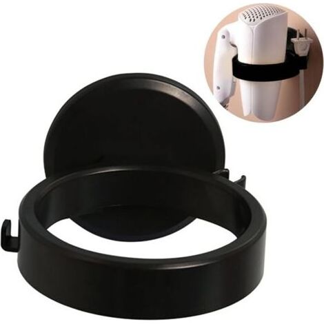 1 PCS Noir Support Seche Cheveux,Porte Seche Cheveux,Porte Seche Cheveux Mural,Porte Seche Cheveux sans Percage,Support de Sèche-Cheveux Autocollant sans Percer,pour Salle de Bain Et Toilettes (1/4)