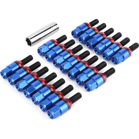 Écrous de roue M12x1.5mm en aluminium 7075-T6, lot de 20, bleu, compatibles avec Série 1 E81 E82 E87 E88 (1/5)