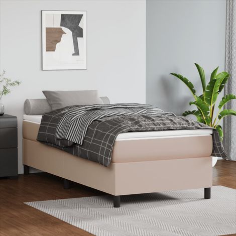 Sommier à ressorts de lit - Sommier pour Adulte et Enfant - Cappuccino 80x200 cm Similicuir BV329778 - BonneVie (1/5)