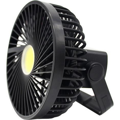Ventilateur de camping avec lumière, portable, adapté aux pannes de courant et aux situations d'urgence liées aux ouragans. (1/5)