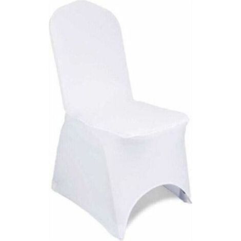Pair Lot de 10 housses de chaise en tissu élasthanne extensible amovible et lavable pour mariage, banquet, cérémonie, hôtel, salle à manger, fête, décoration (1/4)