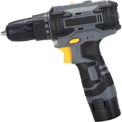 Kit de tournevis électrique 12 V à couple élevé comprenant deux batteries et une base de chargement - Outil de réparation domestique multicolore (1/4)