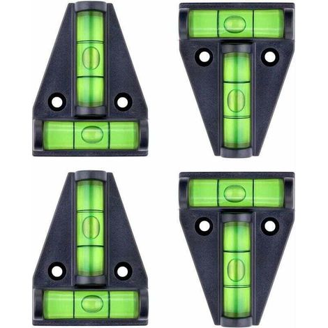 Livella a bolla, XU, piccola bolla magnetica a forma di T con 2 bolle di livellamento. Kit completo da 4 pezzi, per accessori per camper, stabilizzatori, telecamere o altre attrezzature --Crezuo