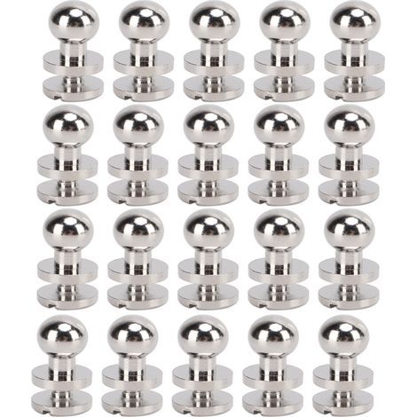 20 rivets en laiton argenté 7x6mm pour ceintures et sacs à main - Résistance à l'abrasion, accessoires DIY (1/5)