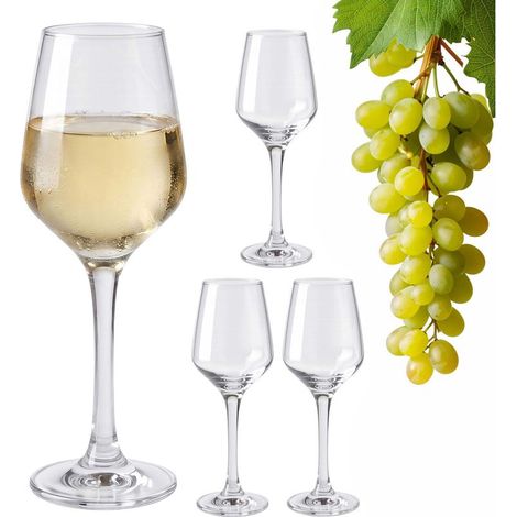 Verres à vin transparents, set de 4, 360 ml, design classique, compatibles lave-vaisselle, verres à pied (1/5)