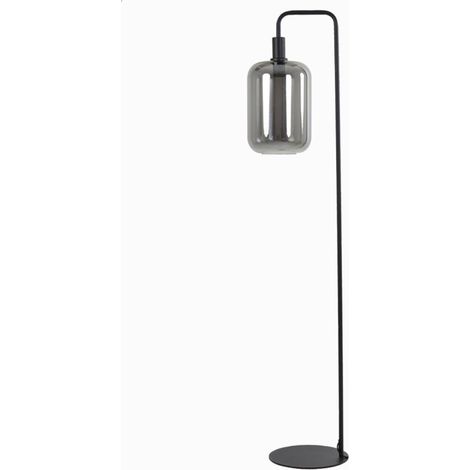 Light & Living - stehlampe - Lekar - schwarz - glas metall -