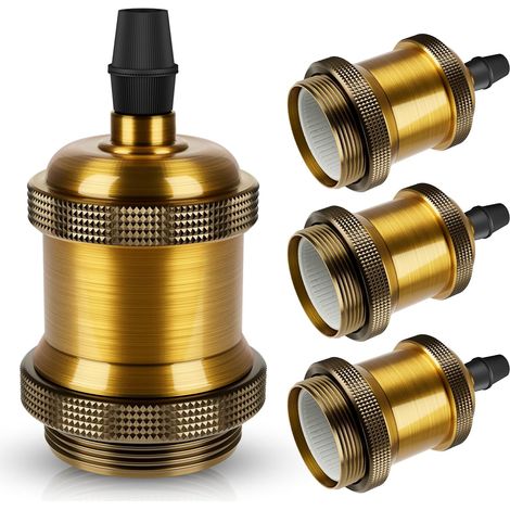 Vintage E27 Lamp Socket, Brass Vintage Socket, Pack of 4 (1/5)