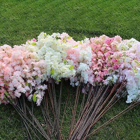 fleur artificielle, fausse fleur de cerisier Sakura, branche de fleurs en soie, longue tige (1/5)
