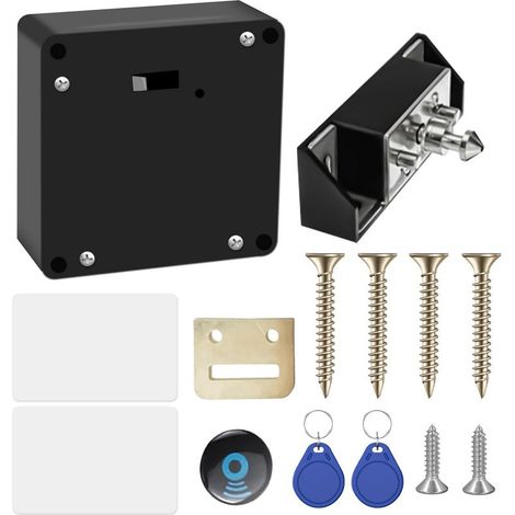 Serrure d'armoire intelligente, serrure invisible, ouverture électronique pour carte RFID, capteur de carte IC, tiroir d'armoire pour usines, bibliothèques de sauna et bureaux (1/5)
