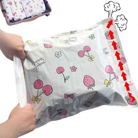 (35x50 cm) + 2 (40x60 cm) + 1 (50x70 cm) sacs de rangement sous vide, un paquet de 5 sacs de compression enroulables, sacs de voyage sous vide réutilisables.-AquaForge (1/5)