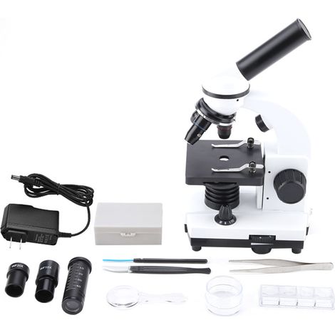 Microscope binoculaire biologique 40-640X avec LED (prise US) pour enseignement (1/5)