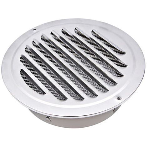 Grille d'aération ronde 100 mm en acier inoxydable pour cheminées et façades (1/4)