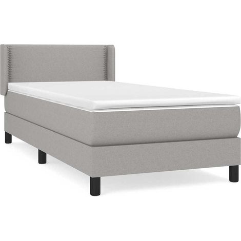 Maison Exclusive - Boxspringbett mit Matratze Hellgrau 90x200 cm (1/5)